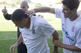 Durante o treino do Corinthians realizado na esta tarde em General Severiano, sede do Botafogo, no Rio de Janeiro. O prximo jogo ser contra o Fluminense no Maracan, quarta-feira, 20/05 a noite, no jogo de volta das quartas de final da Copa do Brasil 2009