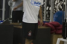 Durante o treino do Corinthians realizado na sala de musculacao esta tarde em General Severiano, sede do Botafogo, no Rio de Janeiro. O prximo jogo ser contra o Fluminense no Maracan, quarta-feira, 20/05 a noite, no jogo de volta das quartas de final da Copa do Brasil 2009