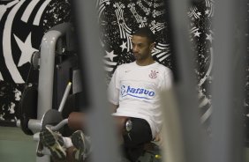 Durante o treino do Corinthians realizado na sala de musculacao esta tarde em General Severiano, sede do Botafogo, no Rio de Janeiro. O próximo jogo será contra o Fluminense no Maracanã, quarta-feira, 20/05 a noite, no jogo de volta das quartas de final da Copa do Brasil 2009