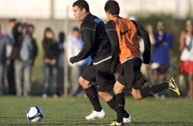 Durante o treino do Corinthians realizado na esta tarde no Parque Ecolgico do Tiete. O prximo jogo ser contra o Vasco da Gama, amanh, quarta-feira, 03/06, a noite, no Pacaembu, no segundo jogo das semifinais da Copa do Brasil 2009