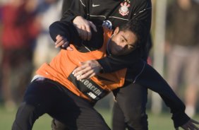 Durante o treino do Corinthians realizado na esta tarde no Parque Ecolgico do Tiete. O prximo jogo ser contra o Vasco da Gama, amanh, quarta-feira, 03/06, a noite, no Pacaembu, no segundo jogo das semifinais da Copa do Brasil 2009