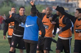 Durante o treino do Corinthians realizado na esta tarde no Parque Ecolgico do Tiete. O prximo jogo ser contra o Vasco da Gama, amanh, quarta-feira, 03/06, a noite, no Pacaembu, no segundo jogo das semifinais da Copa do Brasil 2009