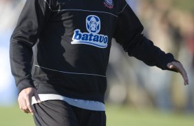 Durante o treino do Corinthians realizado na esta tarde no Parque Ecolgico do Tiete. O prximo jogo ser contra o Vasco da Gama, amanh, quarta-feira, 03/06, a noite, no Pacaembu, no segundo jogo das semifinais da Copa do Brasil 2009