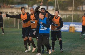 Durante o treino do Corinthians realizado na esta tarde no Parque Ecolgico do Tiete. O prximo jogo ser contra o Vasco da Gama, amanh, quarta-feira, 03/06, a noite, no Pacaembu, no segundo jogo das semifinais da Copa do Brasil 2009