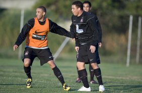 Durante o treino do Corinthians realizado na esta tarde no Parque Ecolgico do Tiete. O prximo jogo ser contra o Vasco da Gama, amanh, quarta-feira, 03/06, a noite, no Pacaembu, no segundo jogo das semifinais da Copa do Brasil 2009