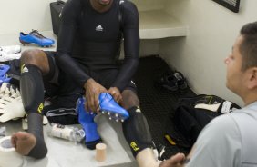CORINTHIANS/SP X INTERNACIONAL/RS -  nos vestirios antes da partida realizada esta noite no estdio do Pacaembu, zona oeste da cidade, na primeira partida da deciso da Copa do Brasil 2009