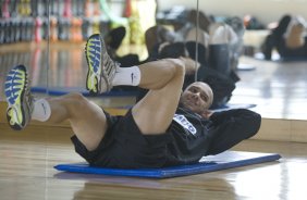 Durante o treino fsico do Corinthians realizado esta manh na Academia Swimex, em Curitiba. O prximo jogo ser contra Internacional/RS, dia 01/07, quarta-feira a noite, no Beira-Rio, na deciso da Copa do Brasil 2009