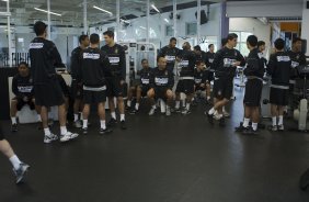 Durante o treino fsico do Corinthians realizado esta manh na Academia Swimex, em Curitiba. O prximo jogo ser contra Internacional/RS, dia 01/07, quarta-feira a noite, no Beira-Rio, na deciso da Copa do Brasil 2009