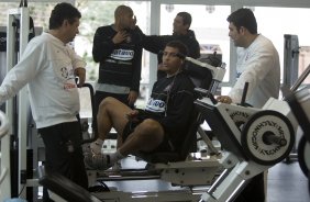 Durante o treino fsico do Corinthians realizado esta manh na Academia Swimex, em Curitiba. O prximo jogo ser contra Internacional/RS, dia 01/07, quarta-feira a noite, no Beira-Rio, na deciso da Copa do Brasil 2009