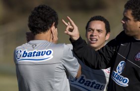 Durante o treino do Corinthians realizado esta tarde no campo do J. Malucelli, em Curitiba; o prximo jogo do time ser na proxima 4a. feira, 01/07, contra o Internacional/RS, no Beira-Rio, na deciso da Copa do Brasil 2009