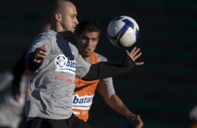 Durante o treino do Corinthians realizado esta tarde no campo do J. Malucelli, em Curitiba; o prximo jogo do time ser na proxima 4a. feira, 01/07, contra o Internacional/RS, no Beira-Rio, na deciso da Copa do Brasil 2009