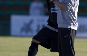 Durante o treino do Corinthians realizado esta tarde no campo do J. Malucelli, em Curitiba; o prximo jogo do time ser na proxima 4a. feira, 01/07, contra o Internacional/RS, no Beira-Rio, na deciso da Copa do Brasil 2009