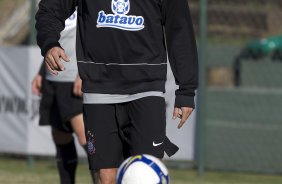 Durante o treino do Corinthians realizado esta tarde no campo do J. Malucelli, em Curitiba; o prximo jogo do time ser na proxima 4a. feira, 01/07, contra o Internacional/RS, no Beira-Rio, na deciso da Copa do Brasil 2009