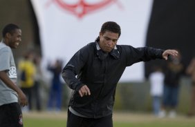 Durante o treino do Corinthians realizado esta tarde no campo do J. Malucelli, em Curitiba; o prximo jogo do time ser na proxima 4a. feira, 01/07, contra o Internacional/RS, no Beira-Rio, na deciso da Copa do Brasil 2009