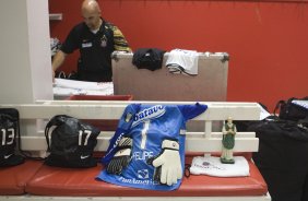INTERNACIONAL/RS X CORINTHIANS/SP - Os vestiários antes da partida realizada esta noite no estádio Beira-Rio, em Porto Alegre, no jogo de decisão da Copa do Brasil 2009