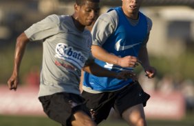 Durante o treino do Corinthians esta tarde no Parque Ecológico do Tiete, zona leste da cidade; o próximo jogo do time será amanhã, 4a. feira, 08/07, contra o Fluminense, no Pacaembu, pelo Campeonato Brasileiro 2009