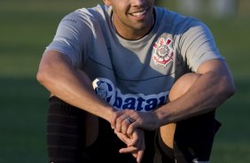 Durante o treino do Corinthians esta tarde no Parque Ecológico do Tiete, zona leste da cidade; o próximo jogo do time será amanhã, 4a. feira, 08/07, contra o Fluminense, no Pacaembu, pelo Campeonato Brasileiro 2009