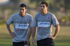 Durante o treino do Corinthians esta tarde no Parque Ecológico do Tiete, zona leste da cidade; o próximo jogo do time será amanhã, 4a. feira, 08/07, contra o Fluminense, no Pacaembu, pelo Campeonato Brasileiro 2009