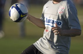 Durante o treino do Corinthians esta tarde no Parque Ecológico do Tiete, zona leste da cidade; o próximo jogo do time será amanhã, 4a. feira, 08/07, contra o Fluminense, no Pacaembu, pelo Campeonato Brasileiro 2009
