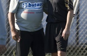 Durante o treino do Corinthians esta tarde no Parque Ecológico do Tiete, zona leste da cidade; o próximo jogo do time será amanhã, 4a. feira, 08/07, contra o Fluminense, no Pacaembu, pelo Campeonato Brasileiro 2009