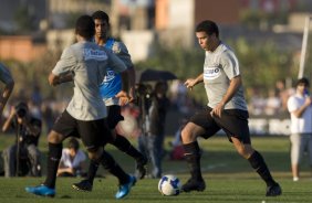 Durante o treino do Corinthians esta tarde no Parque Ecológico do Tiete, zona leste da cidade; o próximo jogo do time será amanhã, 4a. feira, 08/07, contra o Fluminense, no Pacaembu, pelo Campeonato Brasileiro 2009