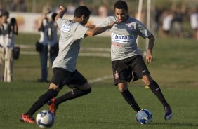 Durante o treino do Corinthians esta tarde no Parque Ecológico do Tiete, zona leste da cidade; o próximo jogo do time será amanhã, 4a. feira, 08/07, contra o Fluminense, no Pacaembu, pelo Campeonato Brasileiro 2009