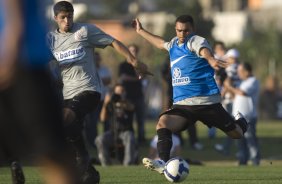Durante o treino do Corinthians esta tarde no Parque Ecológico do Tiete, zona leste da cidade; o próximo jogo do time será amanhã, 4a. feira, 08/07, contra o Fluminense, no Pacaembu, pelo Campeonato Brasileiro 2009