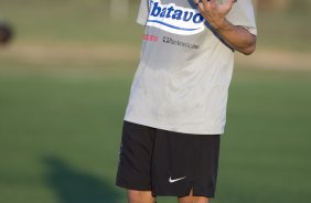 Durante o treino do Corinthians esta tarde no Parque Ecológico do Tiete, zona leste da cidade; o próximo jogo do time será amanhã, 4a. feira, 08/07, contra o Fluminense, no Pacaembu, pelo Campeonato Brasileiro 2009