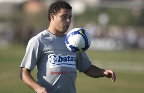 Durante o treino do Corinthians esta tarde no Parque Ecológico do Tiete, zona leste da cidade; o próximo jogo do time será amanhã, 4a. feira, 08/07, contra o Fluminense, no Pacaembu, pelo Campeonato Brasileiro 2009