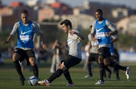 Durante o treino do Corinthians esta tarde no Parque Ecológico do Tiete, zona leste da cidade; o próximo jogo do time será amanhã, 4a. feira, 08/07, contra o Fluminense, no Pacaembu, pelo Campeonato Brasileiro 2009