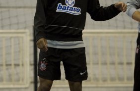 Durante o treino do Corinthians realizado esta manh no ginasio do Parque So Jorge, zona leste da cidade; o prximo jogo do time ser amanh, domingo, 12/07, contra o Grmio, no estdio Olmpico, pelo Campeonato Brasileiro 2009