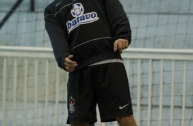 Durante o treino do Corinthians realizado esta manh no ginasio do Parque So Jorge, zona leste da cidade; o prximo jogo do time ser amanh, domingo, 12/07, contra o Grmio, no estdio Olmpico, pelo Campeonato Brasileiro 2009