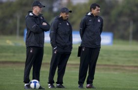 Durante o treino do Corinthians realizado esta tarde no Parque Ecológico do Tiete, zona leste da cidade; o próximo jogo do time será amanhã, quinta-feira, 16/07, contra o Sport Clube do Recife, no estádio do Pacaembu, pelo Campeonato Brasileiro 2009