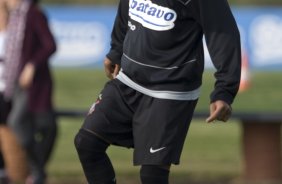 Durante o treino do Corinthians realizado esta tarde no Parque Ecológico do Tiete, zona leste da cidade; o próximo jogo do time será amanhã, quinta-feira, 16/07, contra o Sport Clube do Recife, no estádio do Pacaembu, pelo Campeonato Brasileiro 2009