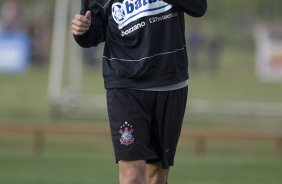 Durante o treino do Corinthians realizado esta tarde no Parque Ecológico do Tiete, zona leste da cidade; o próximo jogo do time será amanhã, quinta-feira, 16/07, contra o Sport Clube do Recife, no estádio do Pacaembu, pelo Campeonato Brasileiro 2009