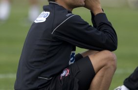 Durante o treino do Corinthians realizado esta tarde no Parque Ecológico do Tiete, zona leste da cidade; o próximo jogo do time será amanhã, quinta-feira, 16/07, contra o Sport Clube do Recife, no estádio do Pacaembu, pelo Campeonato Brasileiro 2009