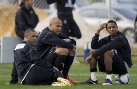 Durante o treino do Corinthians realizado esta tarde no Parque Ecológico do Tiete, zona leste da cidade; o próximo jogo do time será amanhã, quinta-feira, 16/07, contra o Sport Clube do Recife, no estádio do Pacaembu, pelo Campeonato Brasileiro 2009