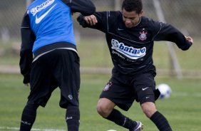 Durante o treino do Corinthians realizado esta tarde no Parque Ecológico do Tiete, zona leste da cidade; o próximo jogo do time será amanhã, quinta-feira, 16/07, contra o Sport Clube do Recife, no estádio do Pacaembu, pelo Campeonato Brasileiro 2009