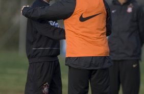 Durante o treino do Corinthians realizado esta tarde no Parque Ecológico do Tiete, zona leste da cidade; o próximo jogo do time será amanhã, quinta-feira, 16/07, contra o Sport Clube do Recife, no estádio do Pacaembu, pelo Campeonato Brasileiro 2009