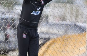 Durante o treino do Corinthians realizado esta tarde no Parque Ecológico do Tiete, zona leste da cidade; o próximo jogo do time será amanhã, quinta-feira, 16/07, contra o Sport Clube do Recife, no estádio do Pacaembu, pelo Campeonato Brasileiro 2009