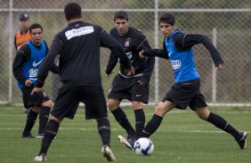 Durante o treino do Corinthians realizado esta tarde no Parque Ecológico do Tiete, zona leste da cidade; o próximo jogo do time será amanhã, quinta-feira, 16/07, contra o Sport Clube do Recife, no estádio do Pacaembu, pelo Campeonato Brasileiro 2009