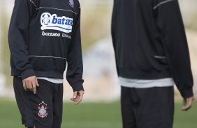 Durante o treino do Corinthians realizado esta tarde no Parque Ecológico do Tiete, zona leste da cidade; o próximo jogo do time será amanhã, quinta-feira, 16/07, contra o Sport Clube do Recife, no estádio do Pacaembu, pelo Campeonato Brasileiro 2009