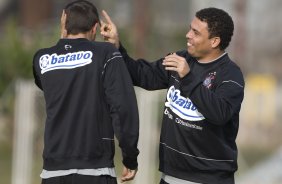 Durante o treino do Corinthians realizado esta tarde no Parque Ecológico do Tiete, zona leste da cidade; o próximo jogo do time será amanhã, quinta-feira, 16/07, contra o Sport Clube do Recife, no estádio do Pacaembu, pelo Campeonato Brasileiro 2009