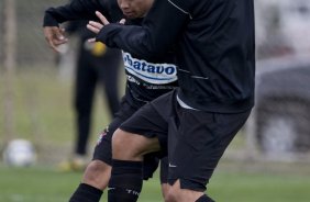 Durante o treino do Corinthians realizado esta tarde no Parque Ecológico do Tiete, zona leste da cidade; o próximo jogo do time será amanhã, quinta-feira, 16/07, contra o Sport Clube do Recife, no estádio do Pacaembu, pelo Campeonato Brasileiro 2009
