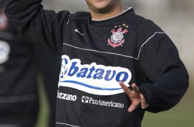 Durante o treino do Corinthians realizado esta tarde no Parque Ecológico do Tiete, zona leste da cidade; o próximo jogo do time será amanhã, quinta-feira, 16/07, contra o Sport Clube do Recife, no estádio do Pacaembu, pelo Campeonato Brasileiro 2009