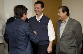 O presidente do Corinthians Andres Sanchez recebeu o prefeito de São Paulo Gilberto Kassab hoje pela manhã no Parque São Jorge