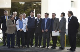 O presidente do Corinthians Andres Sanchez recebeu o prefeito de São Paulo Gilberto Kassab hoje pela manhã no Parque São Jorge