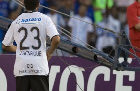 CRUZEIRO/MG X CORINTHIANS/SP - Jorge Henrique comemroa seu gol em um lance da partida realizada esta tarde no estádio Magalhaes Pinto, o Mineirão, válida pelo turno do Campeonato Brasileiro de 2009