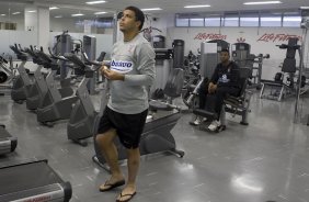 Durante o treino do Corinthians realizado esta tarde no Parque So Jorge, zona leste da cidade; o prximo jogo do time ser domingo, 26/07, contra o Palmeiras, no estdio Eduardo Jos Farah, em Presidente Prudente, pelo Campeonato Brasileiro 2009