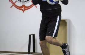 Rafael durante o treino do Corinthians realizado esta tarde no Parque So Jorge, zona leste da cidade; o prximo jogo do time ser domingo, 26/07, contra o Palmeiras, no estdio Eduardo Jos Farah, em Presidente Prudente, pelo Campeonato Brasileiro 2009